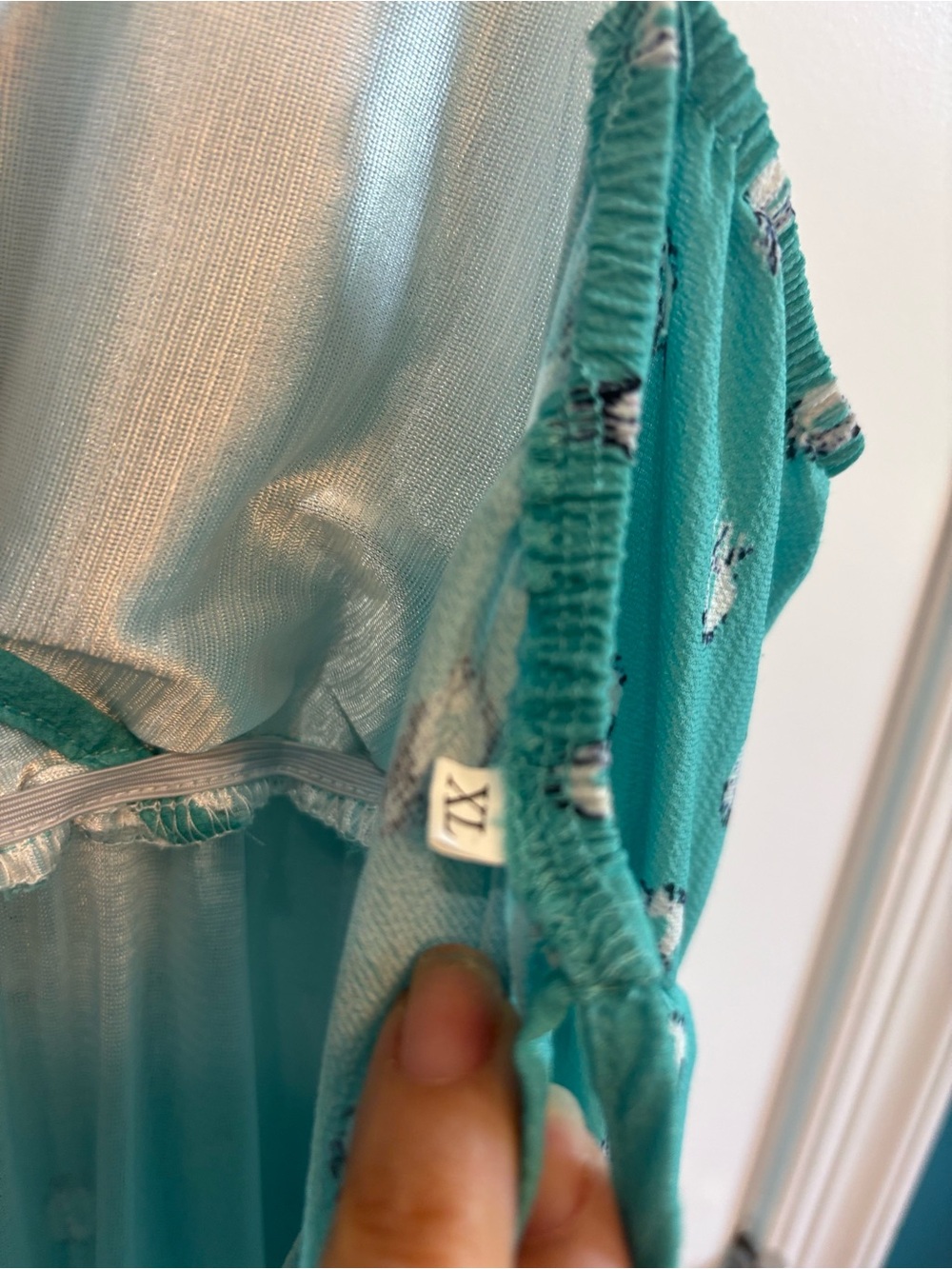 Boho Tiered V-Neck Summer Maxi Dress in Teal Floral lined. Never worn NWOT - Picture 8 of 11